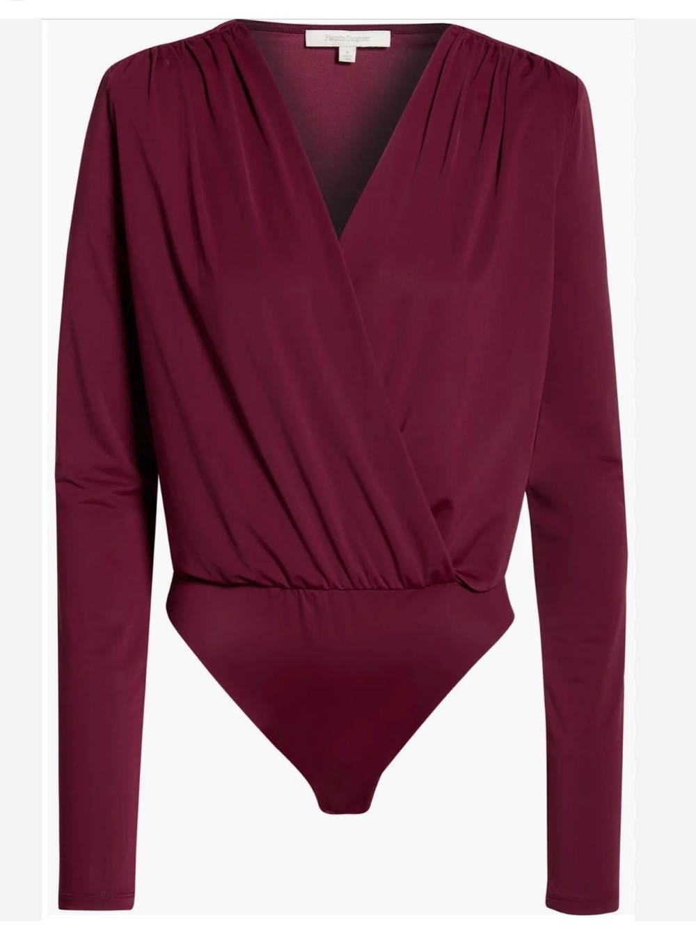 Favorite Daughter Burgundy Long-Sleeve Wrap Bodysuit